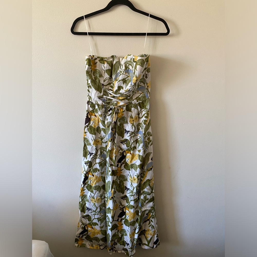 Reformation Cosima Tropical Linen Dress Size 4 - Picture 3 of 6